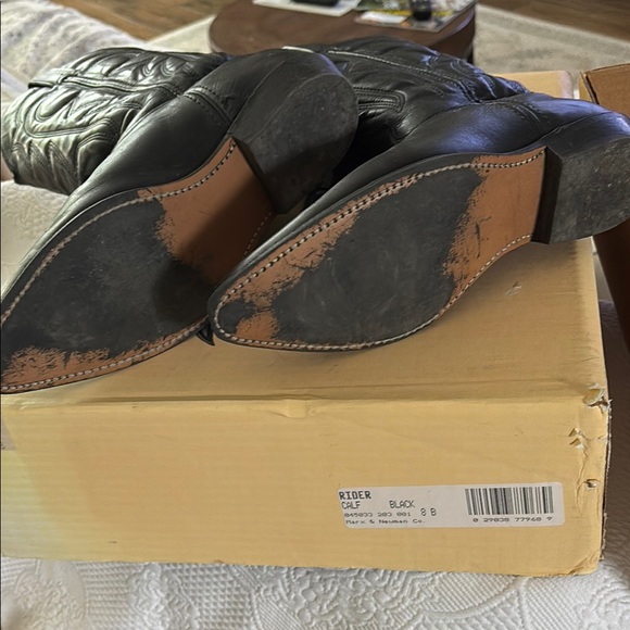 Vittorio Ricci Studio Black Leather Cowboy Boots. Size 8M. - Picture 6 of 12